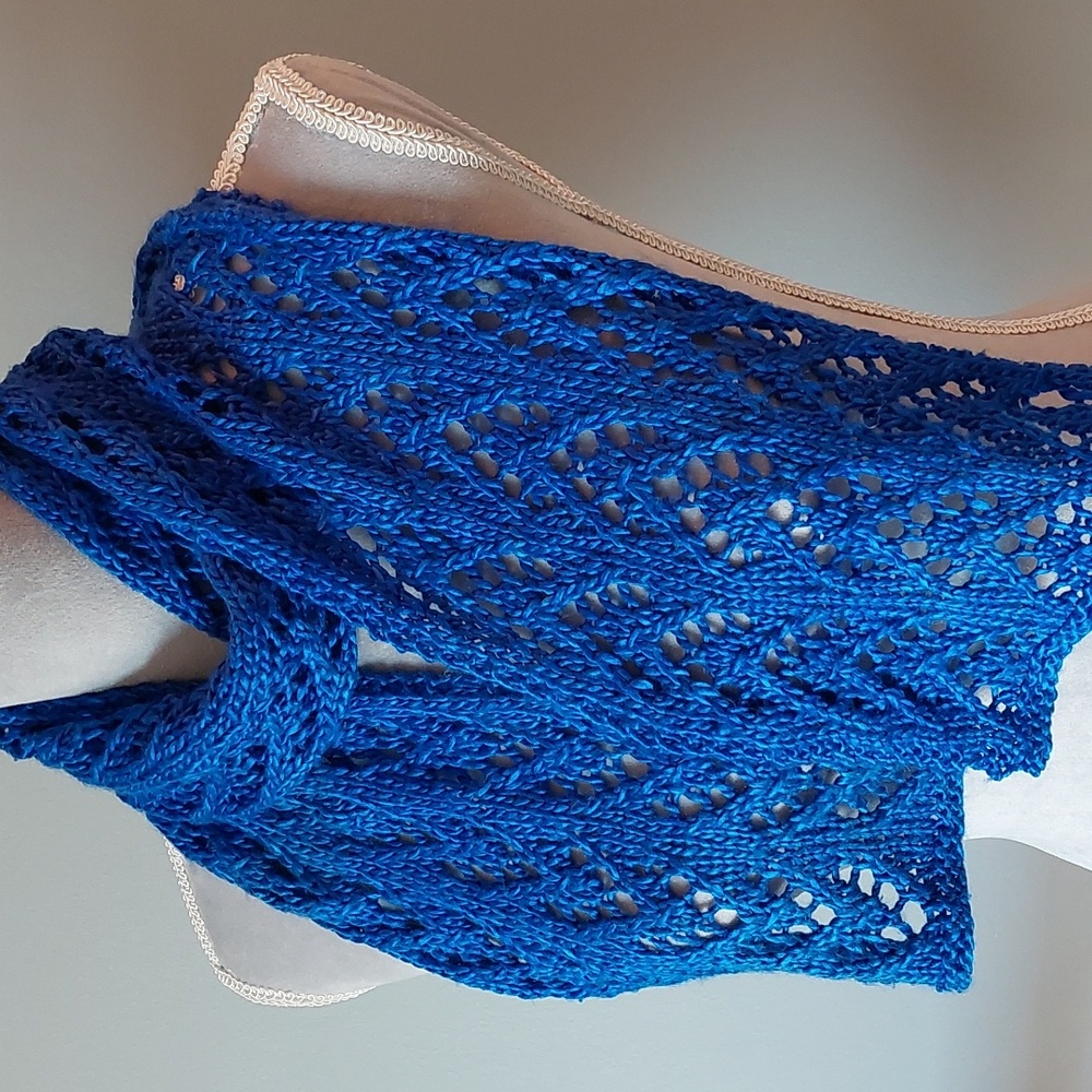 Silk Handnitted Blue Scarf by Closeknit